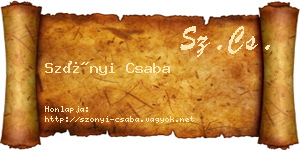 Szőnyi Csaba névjegykártya